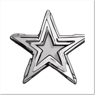 Shiny Silver Star Graphic No. 990 Posters and Art